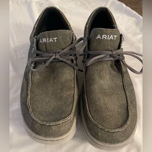 Men’s Ariat Gray Slip-On Loafers with Moccasin Stitching